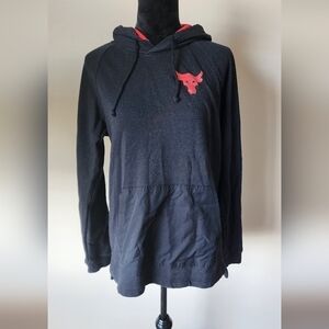 Under Armour Men's Project Rock Terry Hoodie Black/Red Size M.